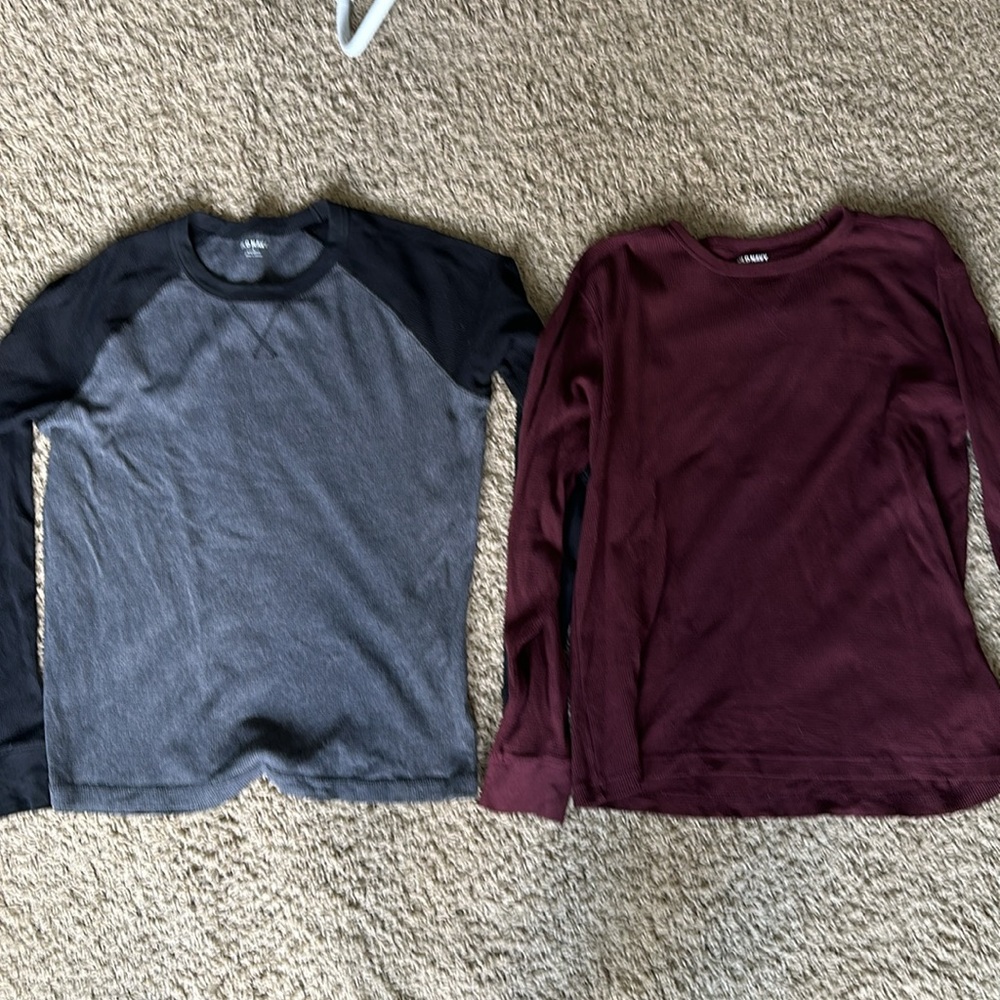 Old Navy Waffle knit long sleeve shirt x 2